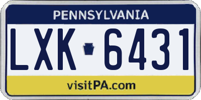 PA license plate LXK6431