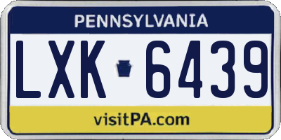 PA license plate LXK6439