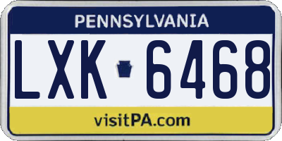 PA license plate LXK6468