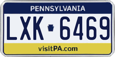 PA license plate LXK6469