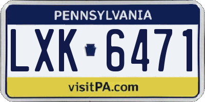 PA license plate LXK6471