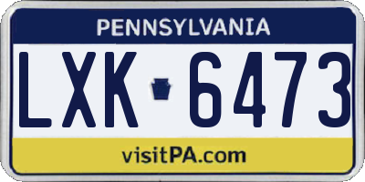 PA license plate LXK6473