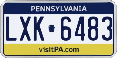 PA license plate LXK6483