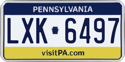 PA license plate LXK6497
