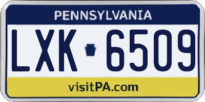 PA license plate LXK6509
