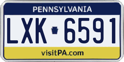 PA license plate LXK6591