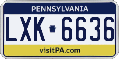 PA license plate LXK6636