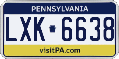 PA license plate LXK6638