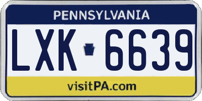 PA license plate LXK6639