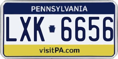 PA license plate LXK6656