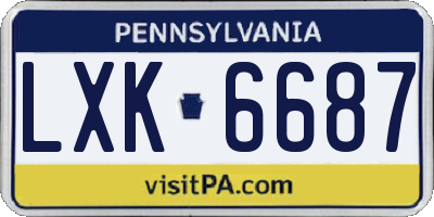 PA license plate LXK6687