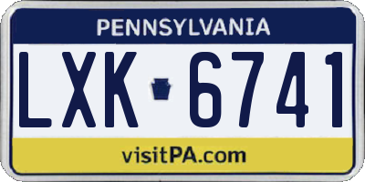 PA license plate LXK6741