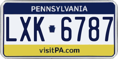 PA license plate LXK6787