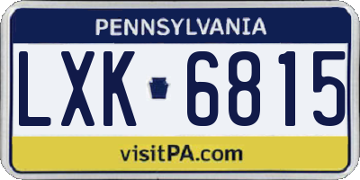 PA license plate LXK6815