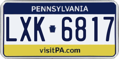 PA license plate LXK6817