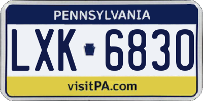 PA license plate LXK6830