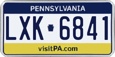 PA license plate LXK6841