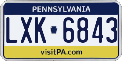 PA license plate LXK6843