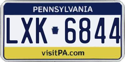 PA license plate LXK6844