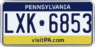 PA license plate LXK6853