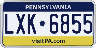 PA license plate LXK6855