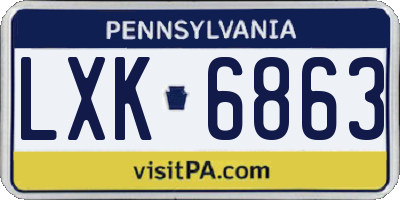 PA license plate LXK6863