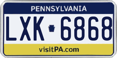 PA license plate LXK6868