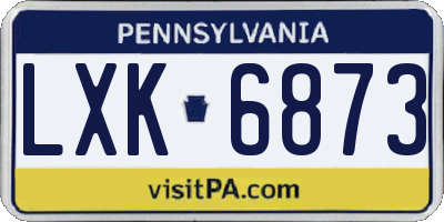 PA license plate LXK6873