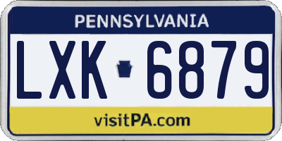 PA license plate LXK6879