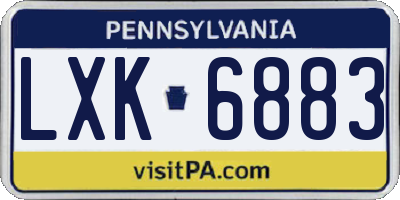 PA license plate LXK6883