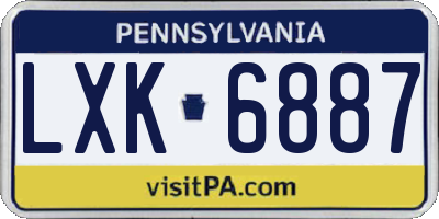 PA license plate LXK6887