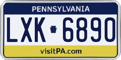 PA license plate LXK6890