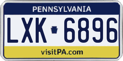 PA license plate LXK6896
