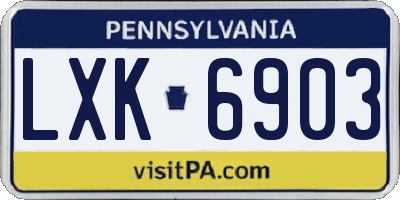 PA license plate LXK6903
