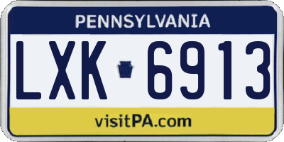 PA license plate LXK6913