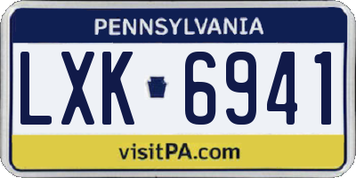 PA license plate LXK6941
