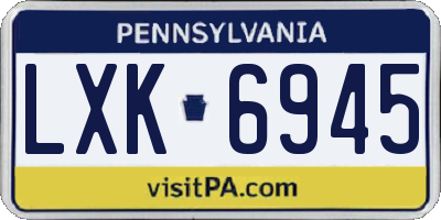 PA license plate LXK6945