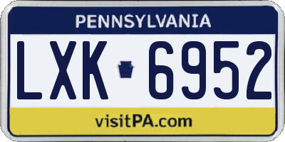 PA license plate LXK6952