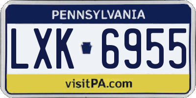 PA license plate LXK6955