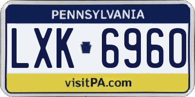 PA license plate LXK6960