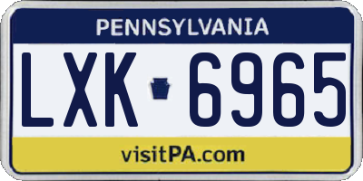 PA license plate LXK6965