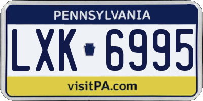 PA license plate LXK6995