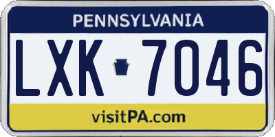 PA license plate LXK7046