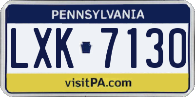 PA license plate LXK7130