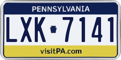 PA license plate LXK7141