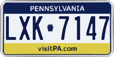PA license plate LXK7147