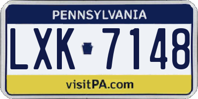PA license plate LXK7148