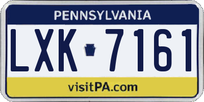 PA license plate LXK7161