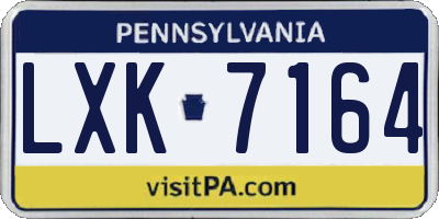 PA license plate LXK7164
