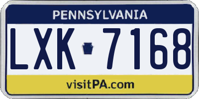 PA license plate LXK7168